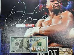 Floyd Money Mayweather Jr. Autographed Custom Photo Framed Canvas BAS BAS