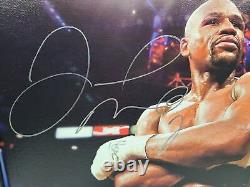Floyd Money Mayweather Jr. Autographed Custom Photo Framed Canvas BAS BAS