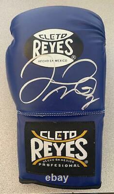 Floyd Money Mayweather Signed Auto Blue Cleto Reyes Boxing Glove Psa #ai60615