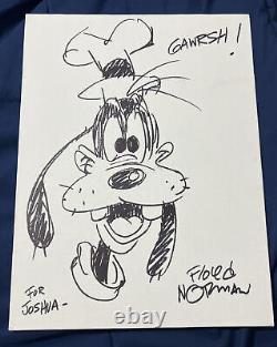 Floyd Norman Disney Animator Autograph Signed Goofy 8x10 Canvas
