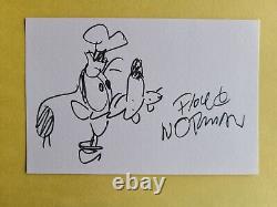 Floyd Norman Disney Animator, Goofy Sketch Signed, autographed. 4x6