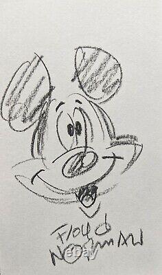 Floyd Norman Hand Drawn Signed Sketch & Autograph Walt Disney Mickey Mouse
