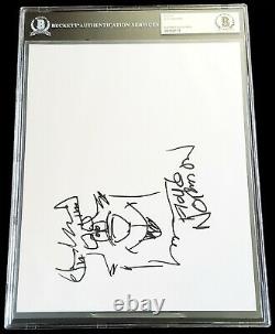 Floyd Norman Signed Sulley Sketch Art Monsters Inc University Disney Beckett Bas