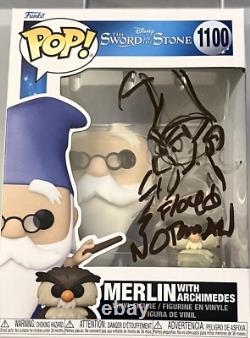 Floyd Norman signed Autographed Funko Pop MERLIN # 1100? Sword and the stone