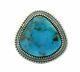 Floyd Parkhurst, Ring, Heavy Silver, Kingman Turquoise, Navajo Handmade, 10 1/2