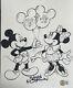 Floyd norman signed Autographed Mickey Mouse, ? Minnie Mouse Bxw Photo Withsketch