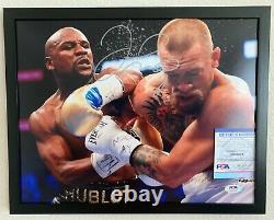 Framed 12x15 Floyd Mayweather vs. McGregor Signed Photo PSA COA GOAT