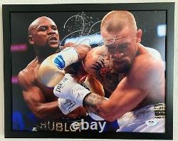 Framed 12x15 Floyd Mayweather vs. McGregor Signed Photo PSA COA GOAT