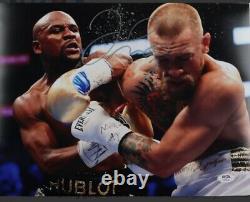 Framed 12x15 Floyd Mayweather vs. McGregor Signed Photo PSA COA GOAT