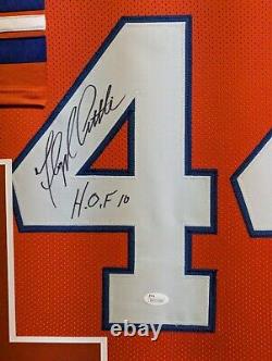 Framed Denver Broncos Floyd Little Autographed Signed Inscribed Jersey Jsa Coa