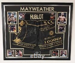 Framed FLOYD MAYWEATHER Signed Shorts Autographed Boxing Trunks