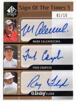 Fred Couples 2012 Sp Authentic Sign Of The Times 3 Auto Calvavecchia Floyd /15