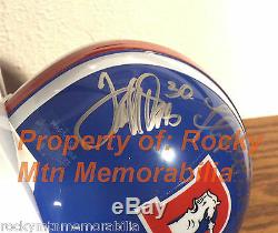 Hall Of Famers Broncos D-Style TERRELL DAVIS and FLOYD LITTLE Signed Mini Helmet