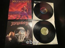 Heavy metal vinyl records Lot Megadeath Autographed By 3 Iron Maiden Pink Floyd