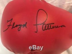 Hof Floyd Patterson Autographed Signed Red Everlast Boxing Glove Certified