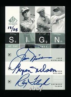 JACK NICKLAUS BYRON NELSON RAY FLOYD SPA SOTT Sign of the Times #/25 Auto