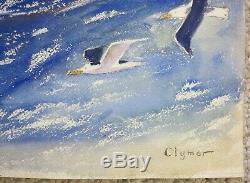 James Floyd Clymer 1920's fishermen gulls seascape modernist artist