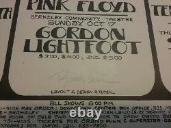 Led Zeppelin The Who Pink Floyd 71 Bgp Poster Randy Tuten Signed Nm Rare Htf Vtg