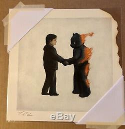 Luke Chueh Art Print WISH YOU WERE HERE S/#100 Pink Floyd Poster Hand-Burned Ed