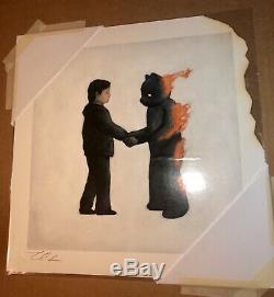 Luke Chueh Art Print WISH YOU WERE HERE S/#100 Pink Floyd Poster Hand-Burned Ed
