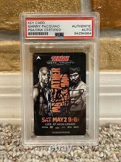 MANNY PACQUIAO SIGNED AUTO HOTEL KEY CARD MGM GRAND Floyd Mayweather PSA PROOF