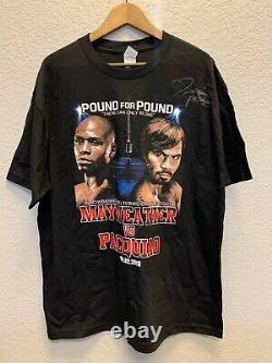 Manny Pacquiao Autographed Signed T-Shirt XL Black Floyd VS Pacquiao 05.02.15