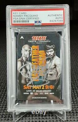 Manny Pacquiao! Psa/dna Certified Auto Signed Key Card! Vs Floyd Mayweather