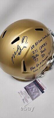 Michael Floyd Notre Dame Signed FULL SIZE Helmet 6 Inscriptions Auto JSA COA