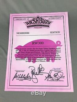 NEW Washburn USA RW300 Roger Waters Pink Floyd Autographed Certificate COA BLANK