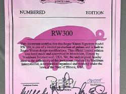 NEW Washburn USA RW300 Roger Waters Pink Floyd Autographed Certificate COA BLANK