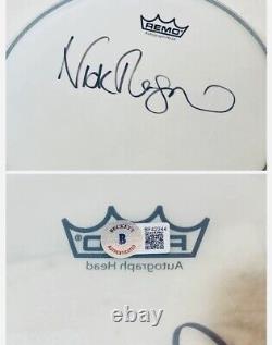 NICK MASON Autographed Signed 14 Remo Drumhead- Beckett COA Pink Floyd