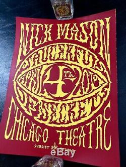 NICK MASON (Pink Floyd) 2019 CONCERT TOUR POSTER SIGNED BY CHICAGO ARTIST 5/23