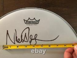 NICK MASON Signed 14 Remo Drum Head Skin COA PINK FLOYD BECKETT Authentication