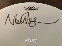 NICK MASON Signed 14 Remo Drum Head Skin COA PINK FLOYD BECKETT Authentication