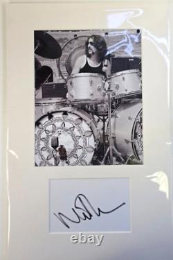 Nick Mason Pink Floyd HAND SIGNED Themed mounted autograph with cert 18 x 12