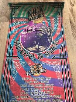 Nick Mason Pink Floyd Rare Signed Autograph Tour Poster'19 Saucerful Of Secrets