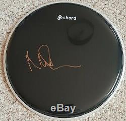 Nick Mason'Pink Floyd', hand signed in person 10 black drum skin