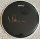 Nick Mason'Pink Floyd', hand signed in person 10 black drum skin