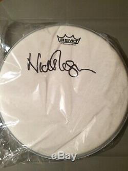 Nick Mason RARE Signed Remo Drumhead Merch Stand Autograph Pink Floyd 12 Inch