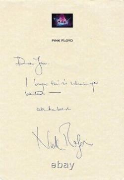 Nick Mason- Signed Note on Pink Floyd Letterhead