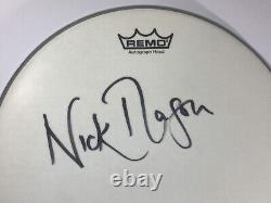 Nick Mason signed drumhead remo pink floyd beckett coa autographed drummer