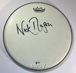 Nick Mason signed drumhead remo pink floyd beckett coa autographed drummer