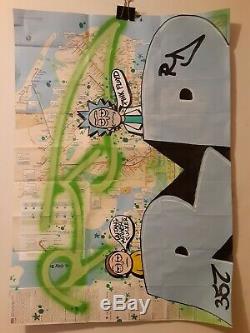 Nyc Subway Map Graffiti Rick And Morty Wu-tang Pink Floyd Street Art Rd357 Paint