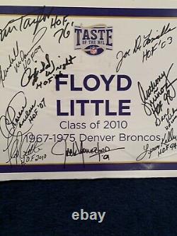 PERSONALLY OWNED FLOYD LITTLE SIGN FROM 2010 HOF INDUCTION SIGNED BY MANY HOFer