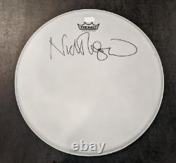 PINK FLOYD NICK MASON signed autographed DRUMHEAD BECKETT (BAS) FULL SIGNATURE