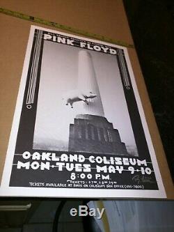 PINK FLOYD ROCK CONCERT POSTER SIGNED RANDY TUTEN OAKLAND CALIFORNIA May 1977