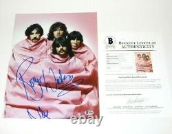 PINK FLOYD ROGER WATERS NICK MASON SIGNED BAND 11x14 PHOTO BECKETT COA DARK SIDE