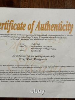 PINK FLOYD Signed Autograph Wall Guitar Gilmour Waters Mason Wright, Certified