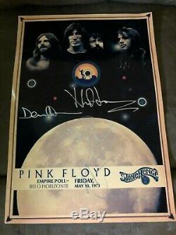 PINK FLOYD Signed x (3) A3 Concert Poster Stonehenge 1973