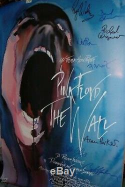 PINK FLOYD THE WALL POSTER SIGNED COA Waters Gilmour Wright Mason Hoskins Geldof